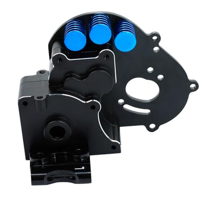 Aluminum Transmission Case Gearbox with Aluminum Motor Plate and Arm Mounts Upgrade Parts for Traxxas Slash 2WD Rustler Stampede Bandit,Replace 3691