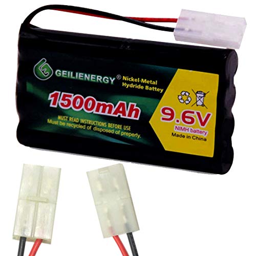 9.6V 1500mAh Rechargeable NiMH RC Battery with Tamiya Connector Compatible with RC Car RC Truck RC Airplane RC Boat Traxxas LOSI Associated HPI Kyosho Tamiya Quadcopter Drone Hobby (2 Pack) - color: 9.6V 1500 MAH Battery (2 PACK)
