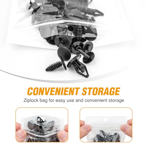 GOOACC 45Pcs Radiator Yoke, Fender & Bumper Shield Retainer Hex Head Tapping Screw Bumper Fascia Flares & Air Dam Retainer for Ford Buick Cadillac Dodge - color: 45Pcs Screw Clips
