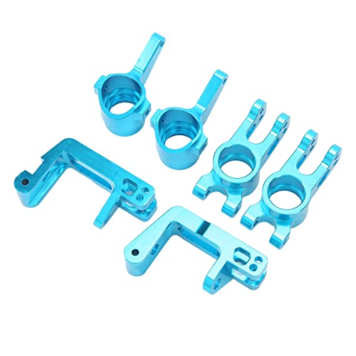 RC Steering Cup Kit High Performance Aluminum Alloy Steering Knuckle Hub Carrier for HSP Unlimited 94762 1/8 RC Car Blue 4PCS Set