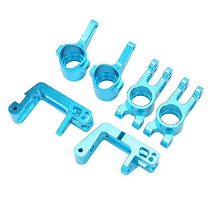 RC Steering Cup Kit High Performance Aluminum Alloy Steering Knuckle Hub Carrier for HSP Unlimited 94762 1/8 RC Car Blue 4PCS Set