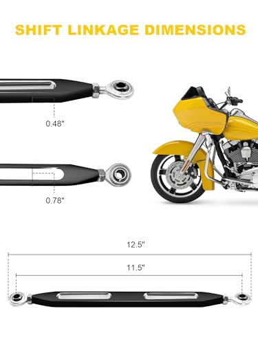 Motorcycle Shift Linkage Compatible for Harley Davidson Street Glide Road Glide Road King Dyna Fatboy Softail Electra Glide 1986-2024, Black, AIL021BLK - color: Black