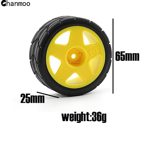 1/10 RC Racing Rally Tires 12mm Hex Wheels Rims and Rubber On Road Tyres for 1/10 RC On-Road Car HPI KYOSHO Tamiya XV01 XV02 TA06 TT01 TT02 PTG2 144001 A959 RC Rally Drift Car 4PCS (White B) - color: White B