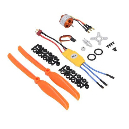 1400kv Brushless Motor with 30A ESC, 8060 Propeller and Screw Set for RC Airplane, Quadcopter