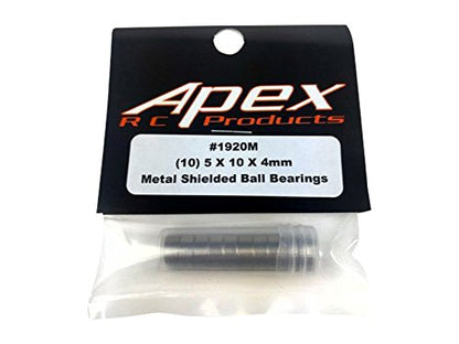 10 Pack 5x10x4mm Metal Shielded Ball Bearings MR105ZZ - Apex RC Products #1920M