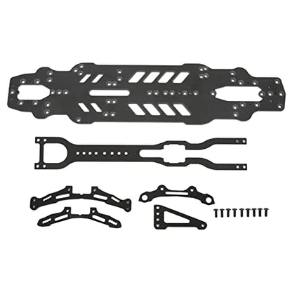 Semme RC Car Chassis Kit Accurate Composite Material Aluminum Upgrade for 3RACING S64 RC /10 Car Enhanced Drift Performance (#1)