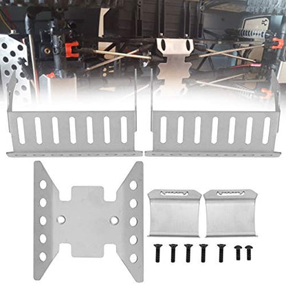 Scx10 Skid Plate Axial Scx10 Iii Base Camp Brass Diff Cover 5pcs Set Stainless Steel Axle Protective Plates Bottom Chassis Armor for Axial Scx10 Iii Axi03007 Rc Crawler