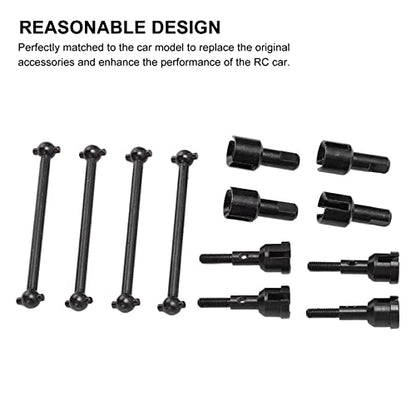 Zerodis RC Drive Shaft Dogbones Aluminum Alloy Diff Cup Joint Axle Set 4Pcs Front Rear Drive Shaft Set for 1 18 Scale RC Car DIY Users for A949 A959 A969 A979 K929 (Black) - color: Black