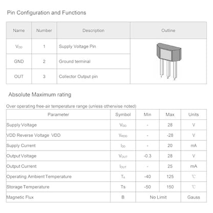 20Pcs SH41 SS41F S41 Hall Effect Sensor 41F 0H41 3Pins Bipolar Magnetic Detector - style: 41F