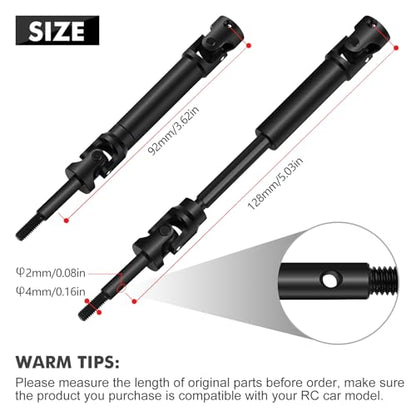 2Pcs RC Cars CVD Rear Drive Shaft Replace #6852 Heavy Duty Axles Replacement Parts Compatible with 1/10 Traxxas Slash/Rustler/Stampede/Hoss VXL 4X4 2WD Platinum Ultimate Update Parts - color: Black Rear X 2