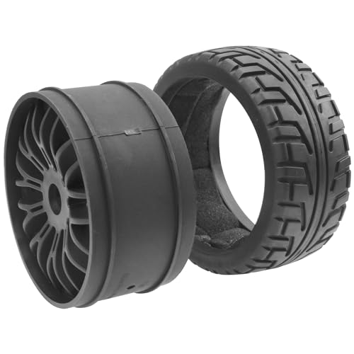 ShareGoo 1/8 RC Buggy Tires and 17mm Hex Wheels Rim OD 104mm Rubber Compatible with HSP HPI Arrma Typhon Kyosho Losi VRX Redcat Tamiya 1/8 Scale RC Off Road Buggy