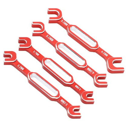 CCYLEZ Turnbuckle Nut Wrench, High Strength Aluminum Alloy RC Car Wrench Set for Drift Cars and RV Repairs (4PC, Red) - color: Red