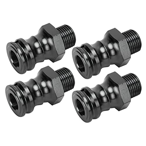 4pcs Wheel Extension Hex Drive Hub Adapters Widener, Aluminum Alloy 17mm Hex 23mm Wheel Extension Adapters for 1/8 RC Car Model (Black) - color: Black