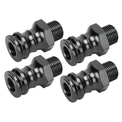 4pcs Wheel Extension Hex Drive Hub Adapters Widener, Aluminum Alloy 17mm Hex 23mm Wheel Extension Adapters for 1/8 RC Car Model (Black) - color: Black
