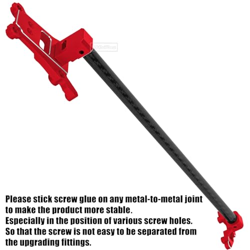 RC Chassis Brace Kit Upgrades Part for 1/10 Slash 4x4 LCG,Slash 4x4 LCG VXL,Rustler 4x4,Rustler 4x4 VXL,Alloy Aluminium w/Carbon Fibre Chassis Brace,Red - color: Red(1set)