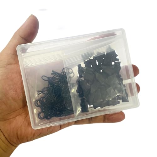 60PCS ZQToday Universal RC Body Clips with Pull Tabs for All 1/8 1/10 1/12 Scale Traxxas Redcat Axial Arrma HSP HPI Himoto Tamiya RC Car Body Clips(1.2mm Rod Black Clips and Tabs)