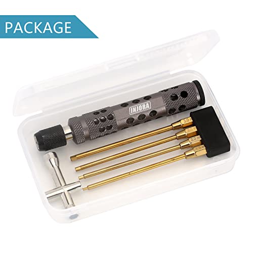 INJORA 4-in-1 1.5/2/2.5/3mm Hex Screwdriver Tool Set for 1/10 1/8 RC Car