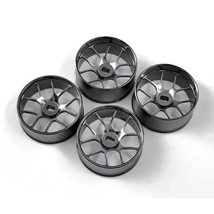 4Pcs Metal 1/24 1/28 RC Car Drift Wheels, [2N+2W] 22mm 1/28 RC Car Drift Hubs for Mini-Z BBS Mini-Q HGD1 Mini-D DRZ Wltoys K969 K989 Rc Car Upgrade Parts (1.5 Degree, Titanium) - color: Titanium, size: 1.5 Degree