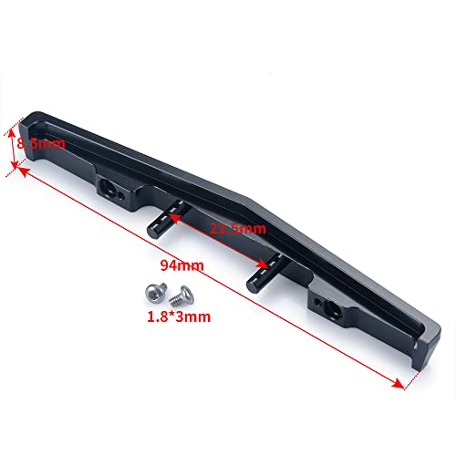 Aluminum RC Front Bumper for Axial SCX24 AXI00001 T1/T2 C10 1/24th RC Crawler Truck Car (Black) - color: Black