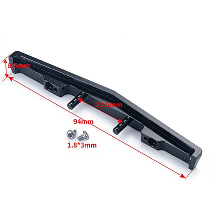 Aluminum RC Front Bumper for Axial SCX24 AXI00001 T1/T2 C10 1/24th RC Crawler Truck Car (Black) - color: Black