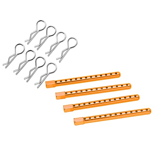 RC Body Post High Strength Aluminum Alloy RC Car Shell Column with Buckle for HSP 94102 94122 94103 94123 1/10 Scale RC Cars (Gold) - color: Gold