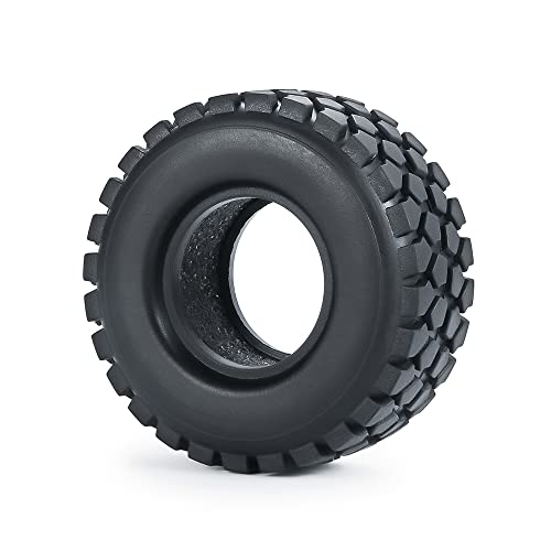 RCLIONS 4pcs Rubber Micro 1" RC Wheel Tyres Tires with Foam Insert for All 1/24 Axial SCX24 Deadbolt JLU Dodge Gladiator RC Crawler Truck Car (54mm) - size: 54mm