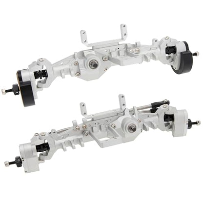 MEUS RACING Capra 1.9 Portal Axles Kit with Isokinetic 3-Section CVDs and Ackerman Steering Structure for Axial Capra 1.9 4X4 and DIY SCX10 SCX10 II Upgrades Parts (Silver - 4WS) - color: 4ws-silver