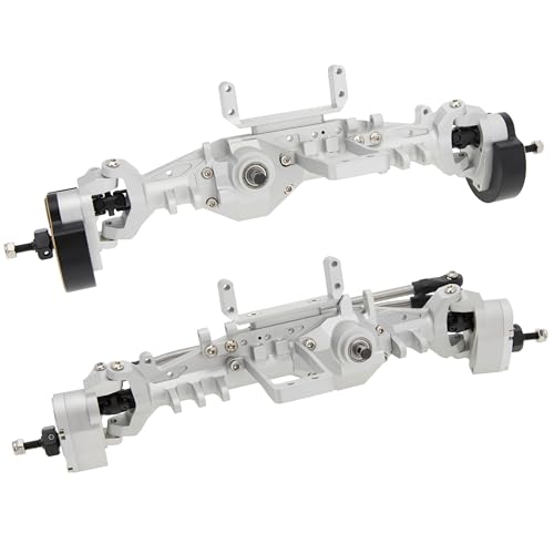 MEUS RACING Capra 1.9 Portal Axles Kit with Isokinetic 3-Section CVDs and Ackerman Steering Structure for Axial Capra 1.9 4X4 and DIY SCX10 SCX10 II Upgrades Parts (Silver - 4WS) - color: 4ws-silver
