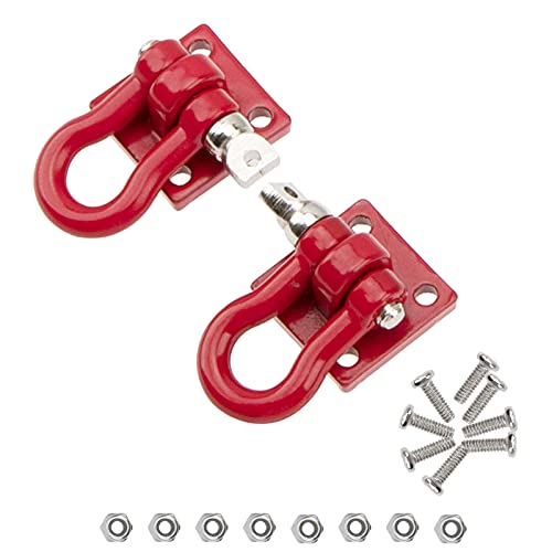 Metal RC Rescue Tow Hook with Steel Trailer Chain Tow Rope Simulation Compatible with Axial SCX10 Tamiya CC01 D90 D110 TF2 TRX4 1/10 RC Crawler Car Truck