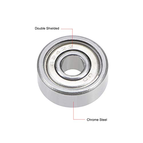 uxcell 624ZZ Deep Groove Ball Bearing 4x13x5mm Double Shielded GCr15 Steel Bearings 5-Pack - size: 4mmx13mmx5mm