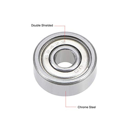 uxcell 624ZZ Deep Groove Ball Bearing 4x13x5mm Double Shielded GCr15 Steel Bearings 5-Pack - size: 4mmx13mmx5mm