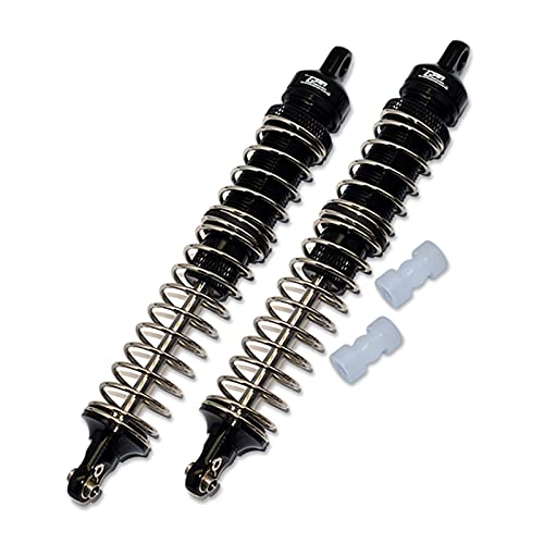 RC Shock Absorber, Aluminum Front Rear Universal Shock Absorber External Spring Type Accessory Suitable for LOSI 1/8 LMT SOLID AXLE 4WD MONSTER TRUCK LOS04022 Car Crawler (Black) - color: Black