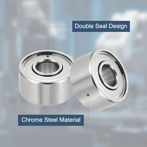 uxcell 4 Pack 693ZZ Deep Groove Ball Bearings, 3x8x4mm Chrome Steel Double Shield Bearing for Electric Motor, Home Appliances, Garden Machinery, (ABEC5) - size: 693ZZ