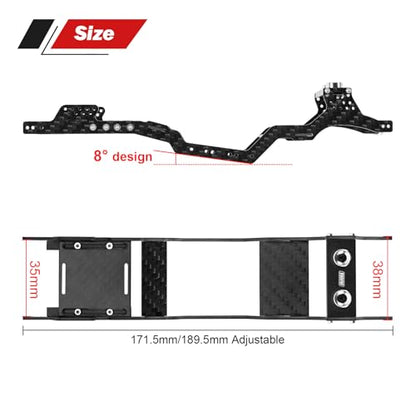 INJORA Carbon Fiber Universal LCG Chassis Kit for Axial SCX24 Upgrade