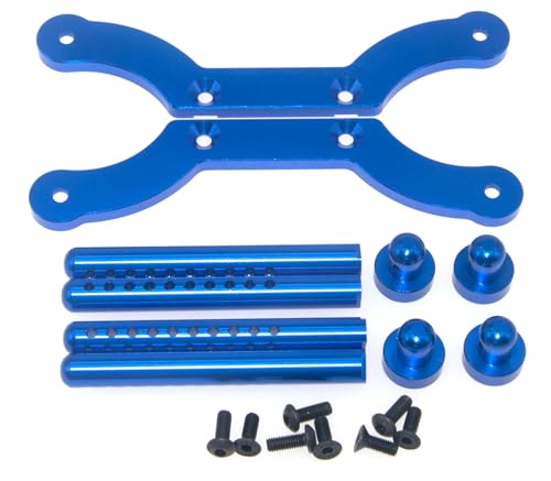 Body Post Mount Compatible with HPI 1/8 Savage Upgrade 85060 RC Car Aluminum Alloy Front Rear Shell Post Part(Dark Blue) - color: Dark Blue