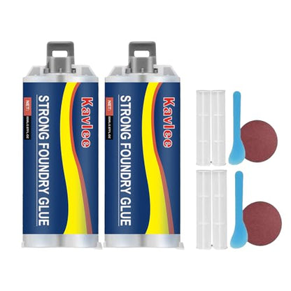 Strong Foundry Glue, High Temperature Resistant Casting Repair, Metal Repair Glue, Premium Liquid Welding Filler for Metal Defects and Repairs (2Kit) - color: 2Kit