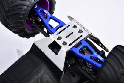 GPM Stainless Steel Front/Rear Chassis Skid Plates 1mm for ARRMA 1/16 Quake Grom Gorgon Grom RC Crawler, Undercarriage Armor Upgrade Parts