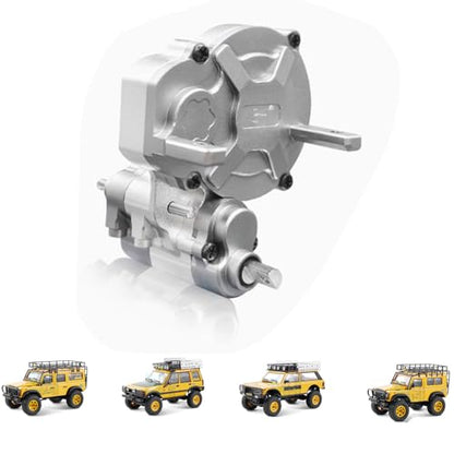 Complete RC Metal Transmission Gearbox Case with Gear Compatible for FMS FCX24M RC Crawler Car Upgrades Parts Transmission Center Gearbox Case for FMS FCX24M Accessories(Gray) - color: Gray