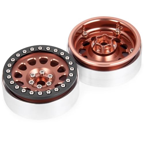 RC 2.2" Beadlock Wheels Aluminum Rims for AXIAL Wraith RR10 TRX4 SCX10 II III Redcat Gen8 1/10th RC Crawler Truck Car