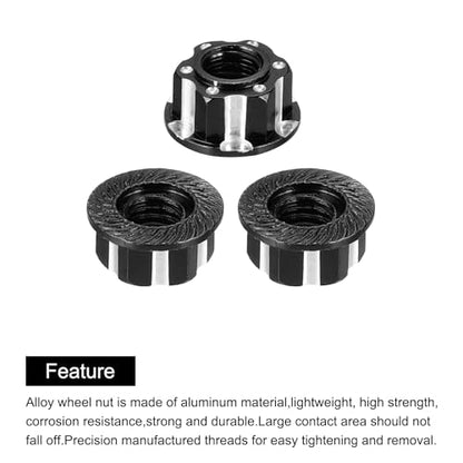 MECCANIXITY Hexagonal Nuts Aluminum M4 RC Wheel Carving Hex Nuts Dustproof Anti-Skid Mount Cap for 1/10 RC Model Car Trucks Off Road Car Upgraded Parts Pack of 2(Black) - color: Black