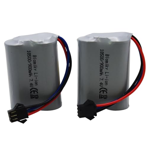 Blomiky 7.4V 900mAh SM-3P Plug Li-ion Rechargeable Battery and USB Cable Suitable for E341 G03082R Amphibous RC Cars / C82 and USB