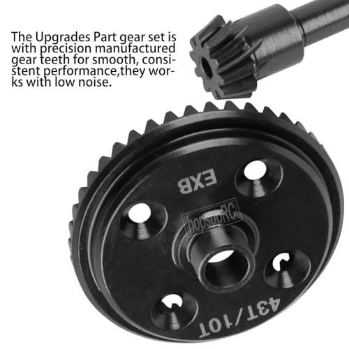 RC 43T&10T Metal Steel Diff Gear Main Diff Gear Upgrades Part for 1/8 Kraton 6S BLX EXB,Outcast 6S BLX EXB,Talion 6S BLX EXB,1/7 Mojave 6S BLX EXB,Gearbox Differential Gears Set Hops Up