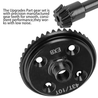 RC 43T&10T Metal Steel Diff Gear Main Diff Gear Upgrades Part for 1/8 Kraton 6S BLX EXB,Outcast 6S BLX EXB,Talion 6S BLX EXB,1/7 Mojave 6S BLX EXB,Gearbox Differential Gears Set Hops Up