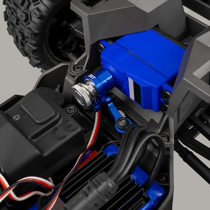 Servo Saver Arm 25T Steering Drag Link for Tra-xxas 1/16 Mini Maxx | 2S 1/10 4WD Ford GT 4-TEC 2.0 3.0 RC Car Upgrade Blue 7075 Aluminum - color: Blue