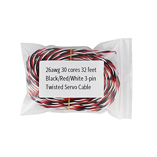 32 feet 26AWG 26# Twist Servo Extension Cable Futaba Twisted Wire Lead for RC Airplane Accessories