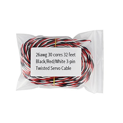 32 feet 26AWG 26# Twist Servo Extension Cable Futaba Twisted Wire Lead for RC Airplane Accessories