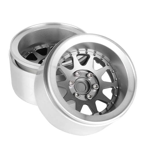 Aluminum 2.2" Beadlock Wheel Offset -10mm Metal Rims for SCX10 RR10 TRX4 VS4-10 Gen8 1/10 RC Crawler Car Upgrade Parts (10-Spoke, Gray) - color: 10-spoke, Gray