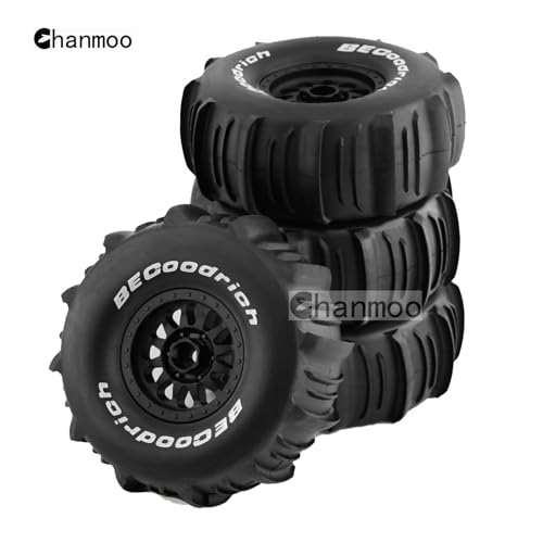 1/7 1/8 RC Short Course Truck Car Tires and Wheels Rims 17mm Hex Snow Sand Buggy Desert Tyres with Foam Insert for 1:7 Scale RC Off Road Truck Car TRAXXAS UDR 85086-4 4Pcs (A White) - color: A White
