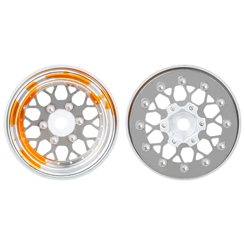 4PCS Grade 5 Titanium Wheel Face Splash Anodizing Aluminum 1.0 Inch Wheels Hubs for 1/24 Axial SCX24 TRX4M FCX24 Redcat Ascent-18 1/18 RC Crawler Car Upgrade Parts - color: Colorful Splash