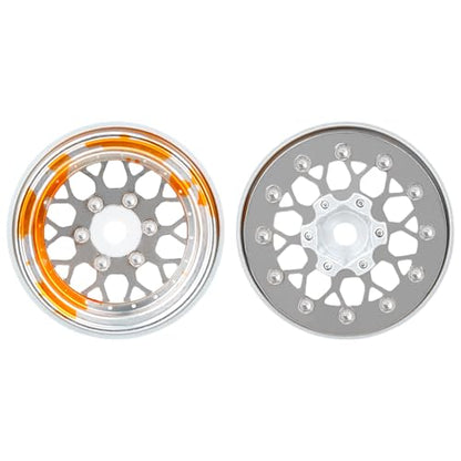 4PCS Grade 5 Titanium Wheel Face Splash Anodizing Aluminum 1.0 Inch Wheels Hubs for 1/24 Axial SCX24 TRX4M FCX24 Redcat Ascent-18 1/18 RC Crawler Car Upgrade Parts - color: Colorful Splash